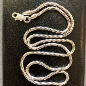 Sterling silver round snake chain made in Italy